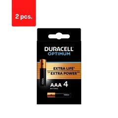 Patareid DURACELL Optimum, AAA, 4 tk. x 2 pakk hind ja info | Patareid | kaup24.ee