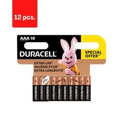 Батарейки DURACELL AAA, 10 шт. х 12 шт. цена и информация | Батареи | kaup24.ee