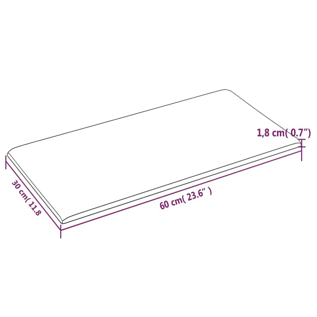 Seinapaneelid vidaXL 12 tk, must, 60 x 30 cm, samet, 2,16 m² цена и информация | Lae-, seinakaunistus elemendid | kaup24.ee