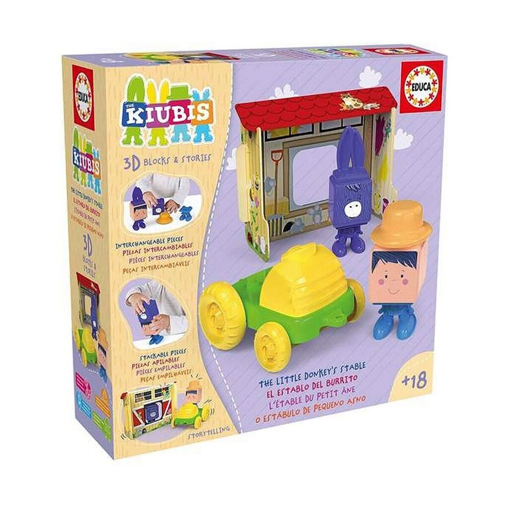 Mäng väikelastele Educa The Kiubis The Little Donkey's Stable Traktor, 10 osa цена и информация | Imikute mänguasjad | kaup24.ee