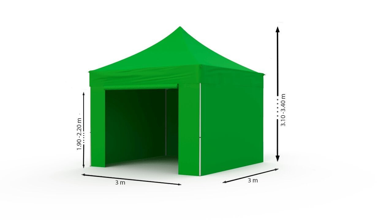 Pop-up telk 3x3 roheline Zeltpro PROFRAME цена и информация | Telgid | kaup24.ee