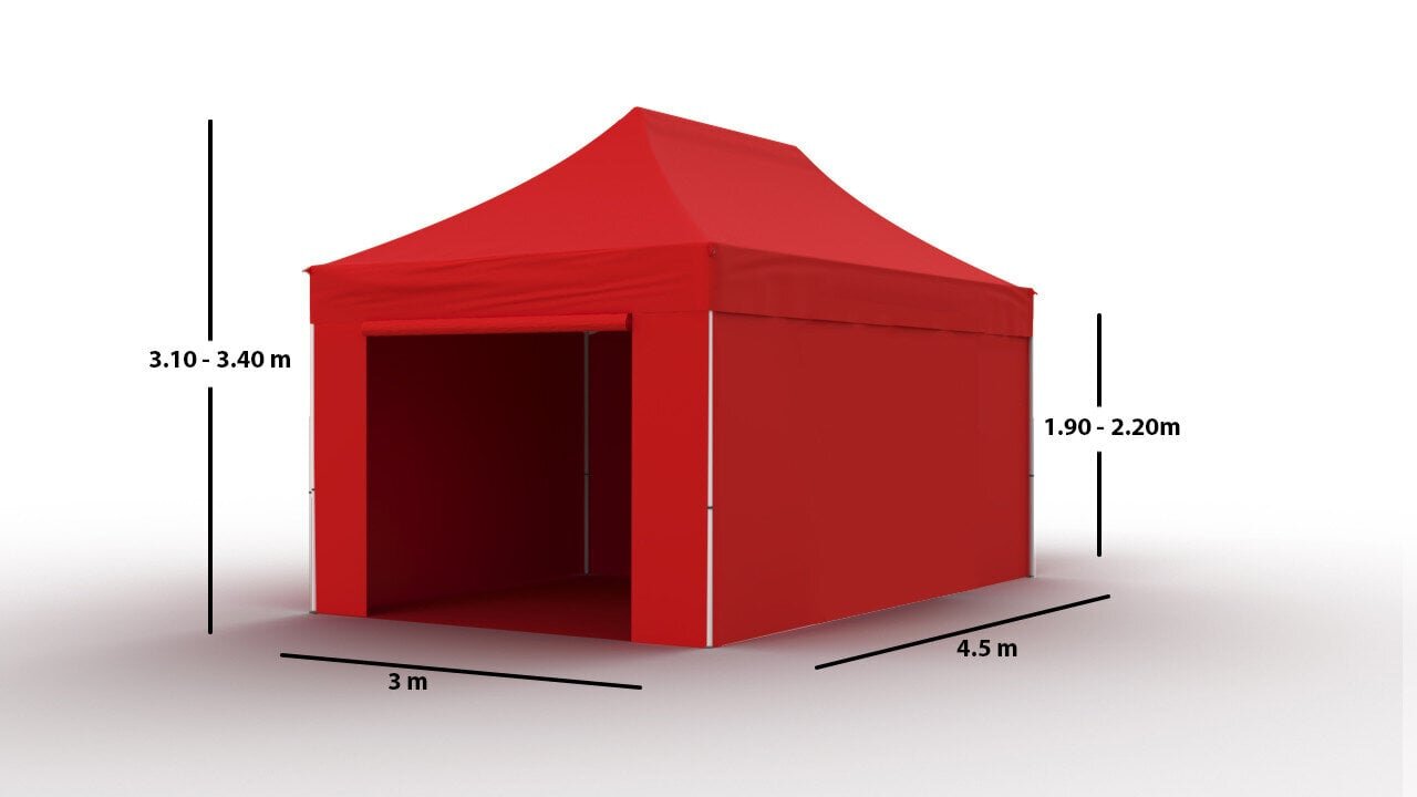 Pop-up telk 3x4,5 punane Zeltpro PROFRAME hind ja info | Telgid | kaup24.ee