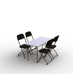 Kokkupandav mööblikomplekt Tonro: laud 120 valge, 4 tooli Europe must hind ja info | Aiamööbli komplektid | kaup24.ee