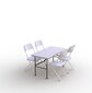 Kokkupandav mööblikomplekt Tonro: laud 120 valge, 4 tooli Europe valge цена и информация | Aiamööbli komplektid | kaup24.ee