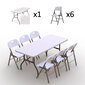 Kokkupandav mööblikomplekt Tonro: laud 180 valge, 6 tooli Premium valge hind ja info | Aiamööbli komplektid | kaup24.ee