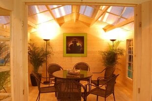 Aiamaja Ireen 13,9 m² valguskatusega hind ja info | Kuurid ja aiamajad | kaup24.ee