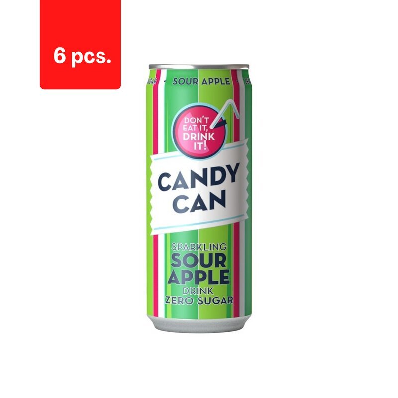 Gaseeritud karastusjook Candy Can, õunamaitseline, magusainetega, 0,33l D x 6 tk pakett цена и информация | Karastusjoogid | kaup24.ee