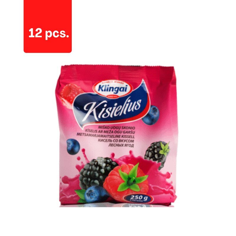 Kisielius Klingai, metsamarjamaitseline, 250 g x 12 tk pakett hind ja info | Lisandid toiduvalmistamiseks | kaup24.ee