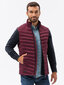 Meeste tepitud vest Ombre V54 Burgundia hind ja info | Meeste vestid | kaup24.ee