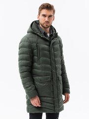 Мужская зимняя куртка-парка Ombre, C555, тёмно-оливковая цена и информация | Мужские куртки | kaup24.ee