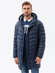 Мужская зимняя куртка-парка Ombre, C555, темно-синяя цена и информация | Мужские куртки | kaup24.ee