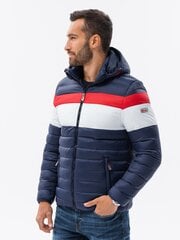 Мужская стеганая куртка Ombre, C551, темно-синяя цена и информация | Мужские куртки | kaup24.ee