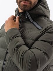 Talvejope mehed tepitud Ombre C451 khaki hind ja info | Meeste joped | kaup24.ee