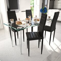 vidaXL söögitoolid 4 tk, must, kunstnahk hind ja info | Söögilaua toolid, köögitoolid | kaup24.ee