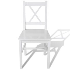 Деревянные обеденные стулья, белые, 4шт. цена и информация | Стулья для кухни и столовой | kaup24.ee