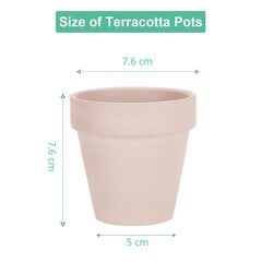 Valge terrakota taimepotid koos drenaažiga 2 tk. hind ja info | Dekoratiivsed lillepotid | kaup24.ee