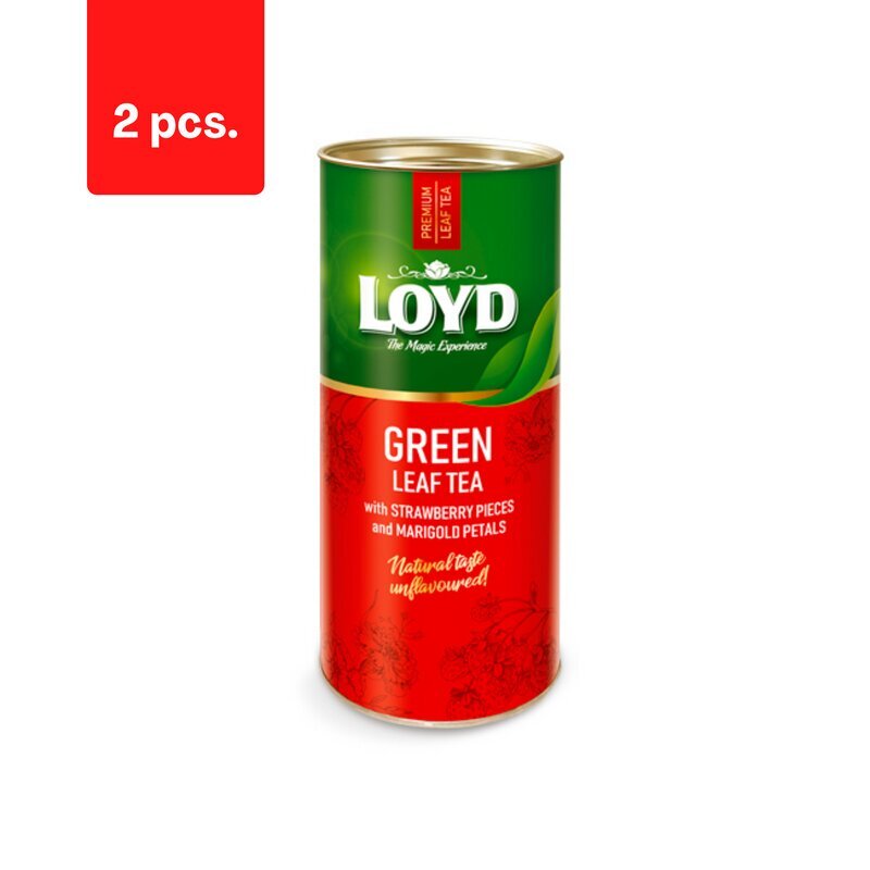 Lahtine roheline tee LOYD, maasikatükkide ja saialille kroonlehtedega, 80g x 2 tk. pakett цена и информация | Tee | kaup24.ee