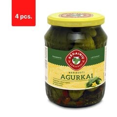 Marineeritud kurgid KÄDAINIU, 660 g/330 g x 4 tk. pakett hind ja info | Hoidised, keedised, konservid | kaup24.ee