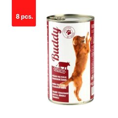 Koerakonservid BUDDY, veiselihaga, 1250 g x 8 tk. pakett hind ja info | Konservid koertele | kaup24.ee