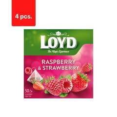 Puuviljatee LOYD, vaarika- ja maasikamaitseline, 50 x 2g x 4 pakki. hind ja info | Tee | kaup24.ee