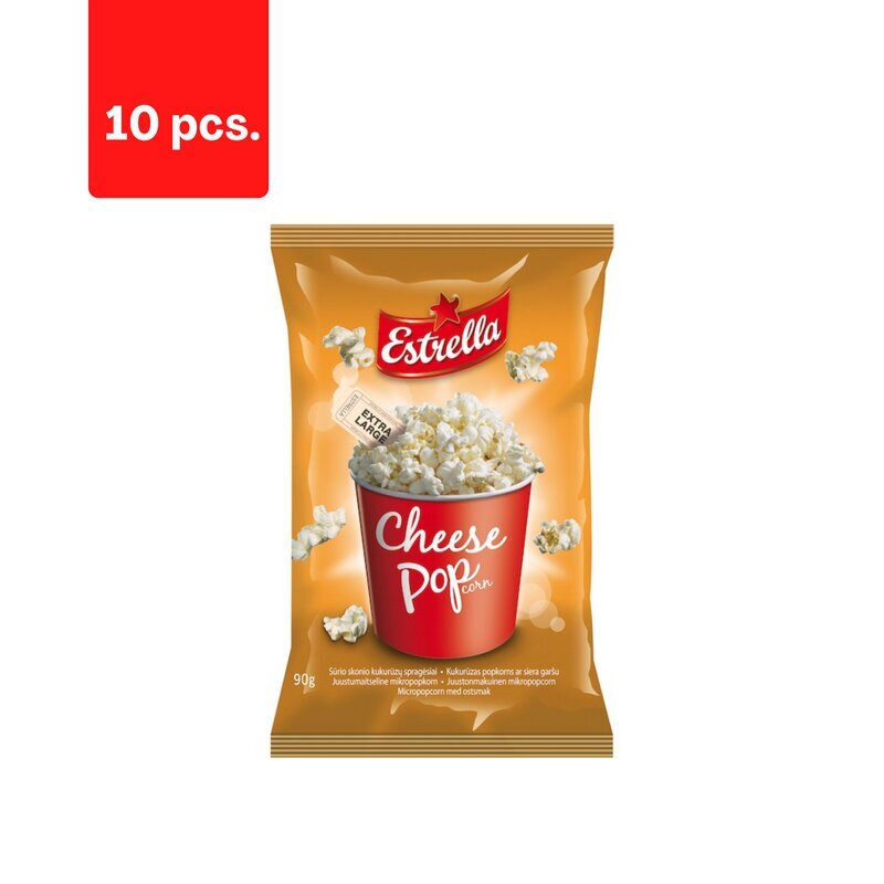 Popkorn ESTRELLA, juustumaitseline, 90 g x 10 tk. pakett цена и информация | Suupisted, krõpsud | kaup24.ee