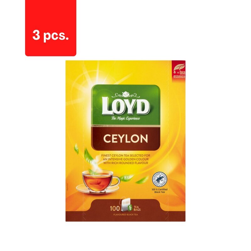 Maitsestatud must tee LOYD Ceylon, 100 x 2g x 3 pakki. цена и информация | Tee | kaup24.ee