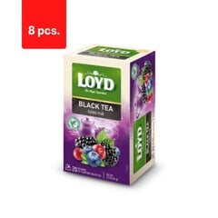 Maitsestatud must tee LOYD, metsamarja maitsega, 20 x 1,7g x 8 pakki. hind ja info | Tee | kaup24.ee