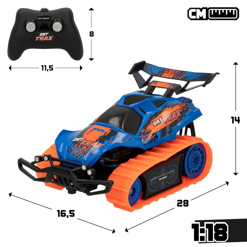 Raadio teel juhitav auto Dirt Trax 1:18 2,4MHz, 6+ цена и информация | Poiste mänguasjad | kaup24.ee