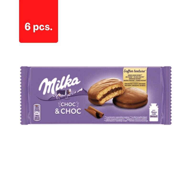 MILKA rullbiskviidi kakaotäidisega ja šokolaaditükkidega, 150g x 6 tk. hind ja info | Maiustused | kaup24.ee