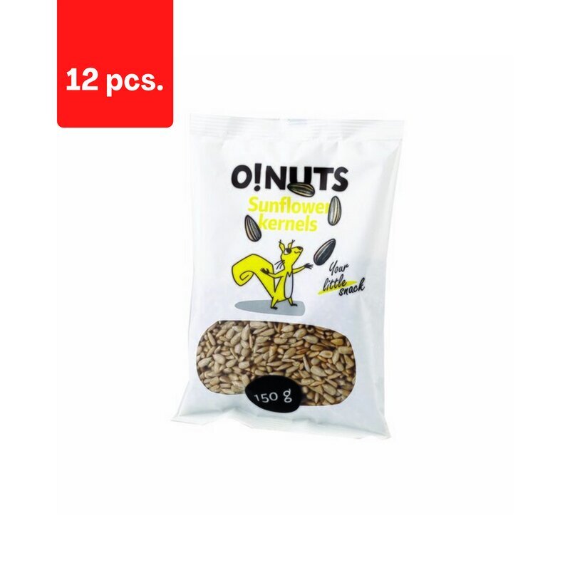 Kooritud päevalill O!NUTS, 150 g x 12 tk. pakett hind ja info | Pähklid, seemned, kuivatatud puuviljad | kaup24.ee