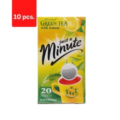 Зеленый чай JUST A MINUTE Lemon, 20 х 1.4 г х 10 упаковок цена и информация | Чай | kaup24.ee