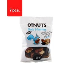 Pähklite ja rosinate segu "O!NUTS", 150 g x 7 tk. pakett hind ja info | Pähklid, seemned, kuivatatud puuviljad | kaup24.ee