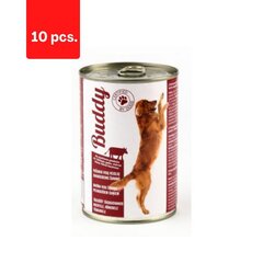 Koerakonservid BUDDY, veiselihaga, 410 g x 10 tk. pakett hind ja info | Konservid koertele | kaup24.ee