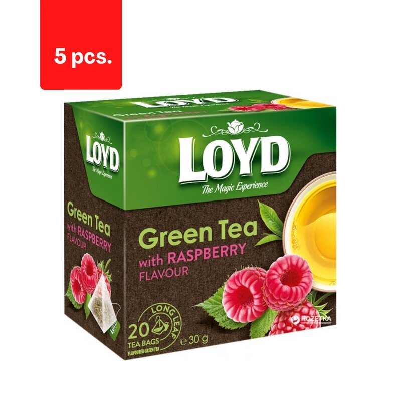 Roheline tee LOYD, vaarikamaitseline, 20 x 1,5g x 5 pakki. hind ja info | Tee | kaup24.ee