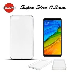 Telone Ultra Slim 0.3mm tagakate Xiaomi Redmi Note 5 / Redmi 5 Plus läbipaistev hind ja info | Telefoni kaaned, ümbrised | kaup24.ee