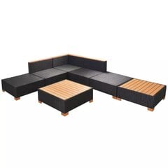 Комплект уличной мебели с подушками, 7 частей, чёрный / синий цена и информация | Комплекты уличной мебели | kaup24.ee