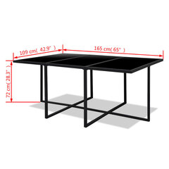 vidaXL 11-osaline aiamööblikomplekt patjadega, polürotang, must цена и информация | Комплекты уличной мебели | kaup24.ee