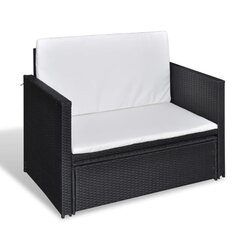 Открытый набор мебели VidaXL, черный цена и информация | Комплекты уличной мебели | kaup24.ee