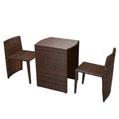Садовый комплект мебели с подушками, 3 части, коричневый цена и информация | Комплекты уличной мебели | kaup24.ee