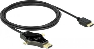 Delock 85974, DP/USB-C/HDMI, 1.75 м цена и информация | Кабели и провода | kaup24.ee
