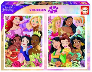 Пазлы Educa Disney Princess, 2х500 деталей цена и информация | Пазлы | kaup24.ee