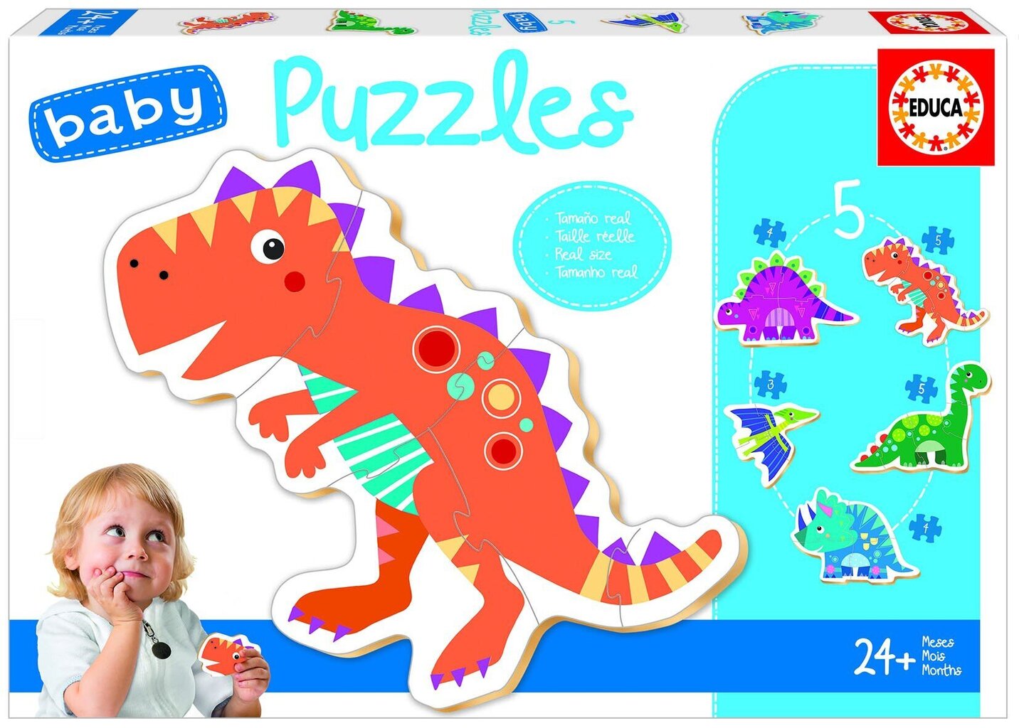 Pusle Educa Dinosaurus, 5 tk. цена и информация | Imikute mänguasjad | kaup24.ee