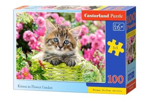 Pusle Kitten in Flower Garden, 100 o. hind ja info | Pusled | kaup24.ee