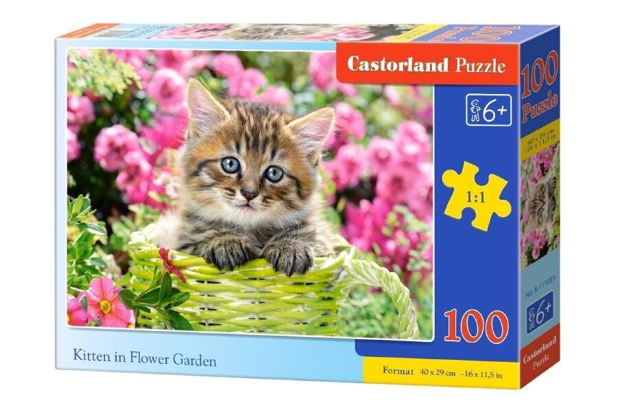 Pusle Kitten in Flower Garden, 100 o. цена и информация | Pusled | kaup24.ee