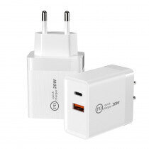 Адаптер зарядного устройства тип C + быстрая зарядка USB 20 Вт цена и информация | Адаптеры и USB-hub | kaup24.ee