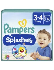 Трусики для плавания «Pampers» Splashers, размер 3-4, 12 шт цена и информация | Пеленки | kaup24.ee