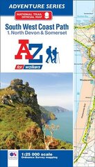 SW Coast Path North Devon & Somerset Adventure Atlas 3rd edition цена и информация | Путеводители, путешествия | kaup24.ee
