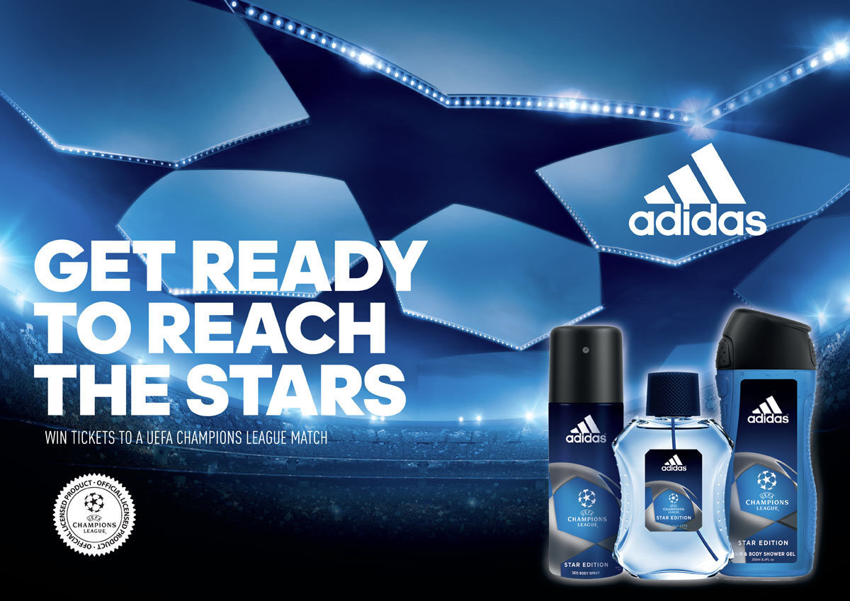 Dušigeel Adidas UEFA Champions League Star Edition meestele 250 ml цена и информация | Lõhnastatud kosmeetika meestele | kaup24.ee