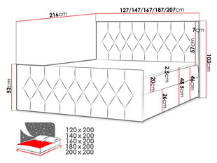 Kontinentaalvoodi COLZONE LUX-Mikrofaza 0014-160x200 cm hind ja info | Voodid | kaup24.ee