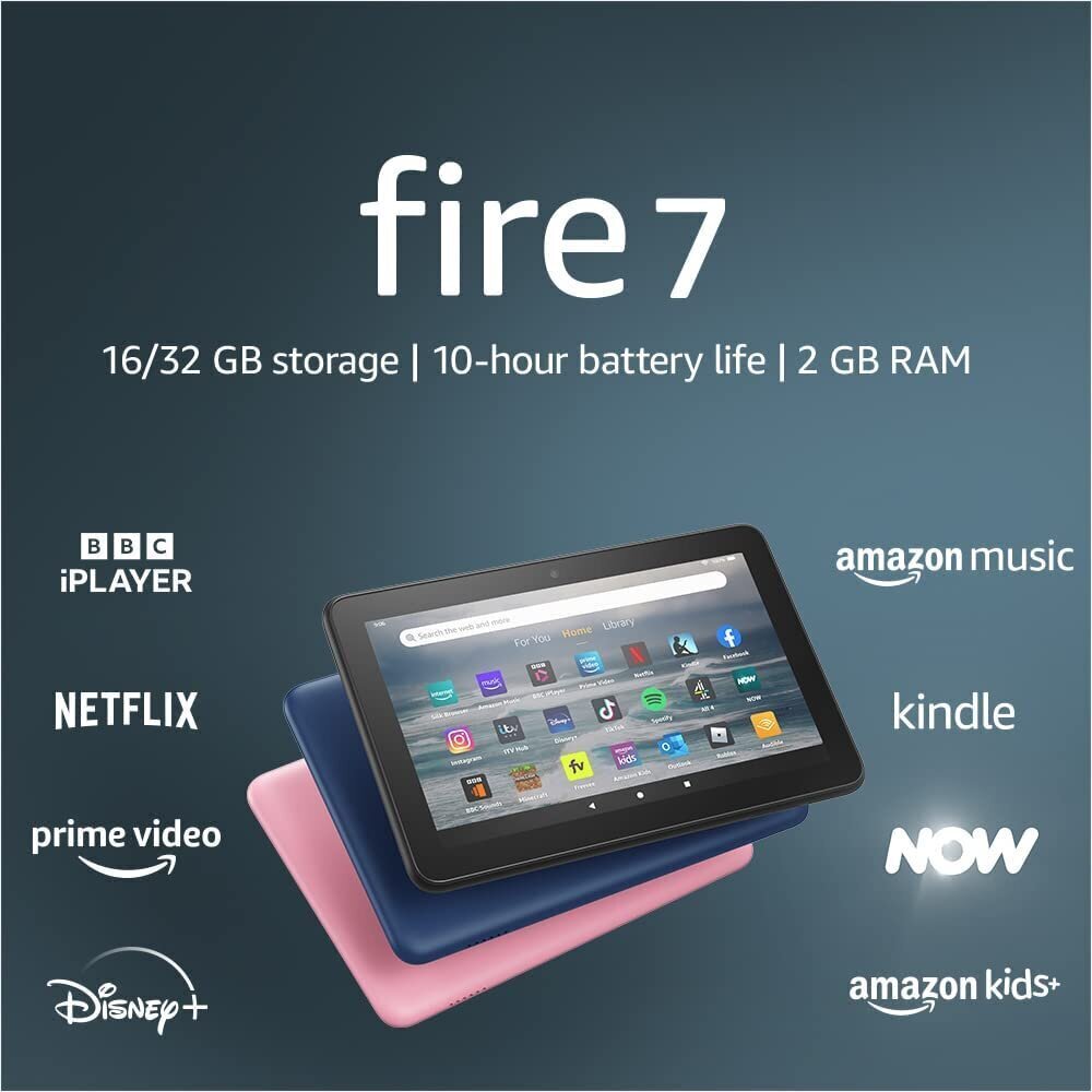 Tahvelarvuti Amazon Fire 7 16gb 2022 Black цена и информация | Tahvelarvutid | kaup24.ee